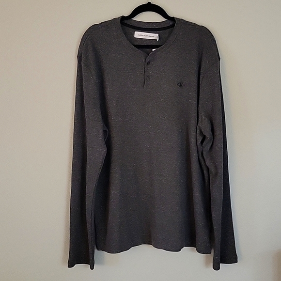 Calvin Klein Jeans Other - NWT Men's Dark Heather Gray Thermal Henley